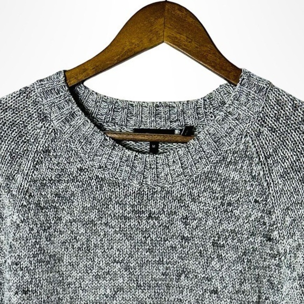 Theory Meridian Gray Marled Knit Sweater Women's Size M 3/4 Sleeve - Picture 3 of 9